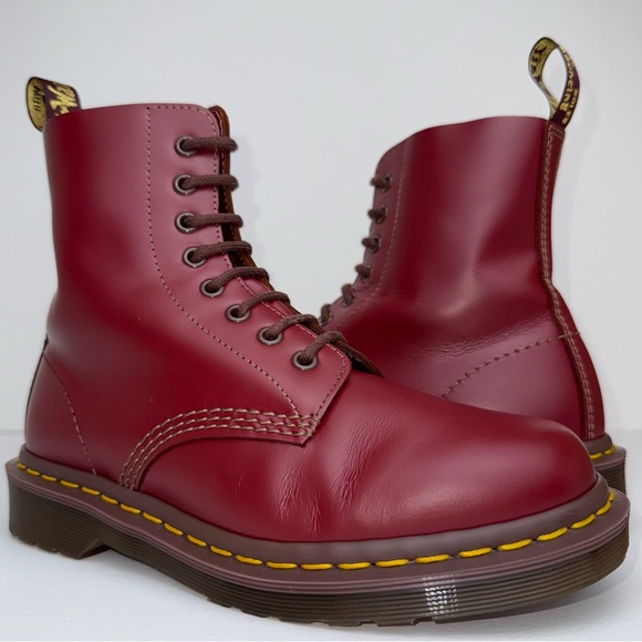 Dr. Martens Oxblood Red MIE Quilon Leather 1460 England Lace Up Boots UK 5 - Picture 1 of 16
